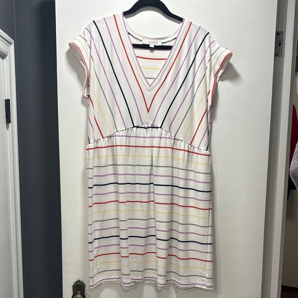 NWOT LOFT Multicolor Striped V-Neck Tunic